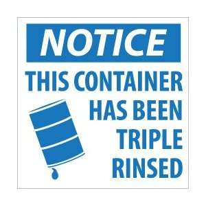   , Notice This Container Has Been Triple Rinsed, 6 X 6, Pressure