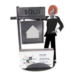  Female Real Estate Agent Business Card Holder: Kitchen 