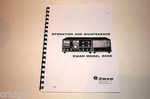 SWAN 500C HF Transceiver Manual w/Clear Plastic Covers  