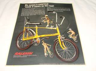 1969 Raleigh bicycle ad page~ CHOPPER CHEWS UP THE ROAD  
