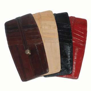 Snap Two Sided Eel Skin Leather Credit Card Holder#E531 803698927563 