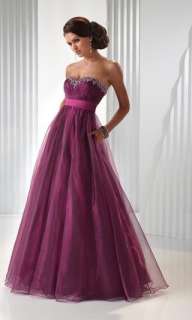 Stunning Organza Beadwork Formal Prom Party Evening Ball Gown 