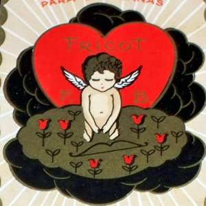 Adorable Cupid Agua Fricot Perfume Label, 1930s 