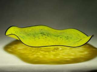  Black Hand Blown Hot Glass Art Wall Platter Bowl Signed by: William 