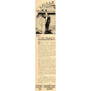  1930 Ad Clyde Mallory Cruise Line Miami Havana Vacation 