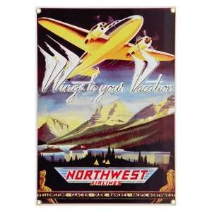  Northwest Airlines Porcelain Sign: Home & Kitchen