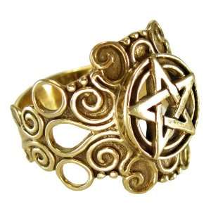   Pentacle Pentagran Ring Pagan Wiccan Jewelry (sz 4 15) sz 8.5: Jewelry