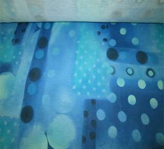   Blue Turquoise Circles Printed Cotton Knit Fabric BEAUTIFUL!  