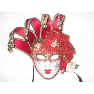  Red Flower Jolly Fiori Design Venetian Masquerade Mask