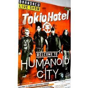  Tokio Hotel Poster   Ital Flyer for Humanoid City European Concerts 