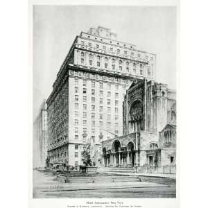 1928 Print Warren Wetmore Architecture Hotel Ambassador New York De 