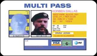 Multipass Korben Dallas Fifth Element ID Card Custom Cosplay Badge 
