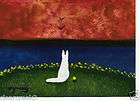 white german shepherd dog red art painting todd young expedited 