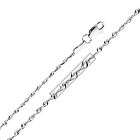14K Solid White Gold 1.5mm Rope Chain   