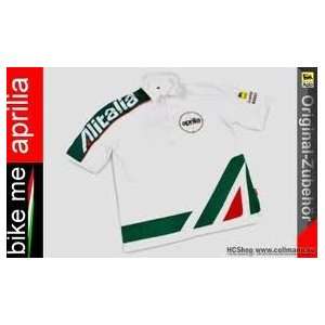  Aprilia Racing Team Alitalia White Zip Polo Shirt   Size 