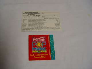 80s Coca Cola Coke Unopened Pop Music Cassette Offer  