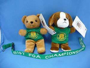 81st PGA Championship MEDINA Bean Bag BEAR & DOG and LANYARD set of 3 