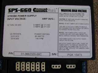 WHELEN SPS 660 POWER SUPPLY and 4 White clear Strobe Lights POLICE 