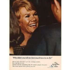  1968 United Airlines Didnt Tell Lady Fun to Fly Print Ad 