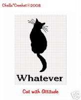 Cat Silhouette Whatever Afghan Crochet Pattern Graph  