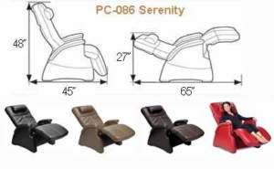 HUMAN TOUCH PC 086 SERENITY PERFECT ZERO GRAVITY MASSAGE CHAIR with 