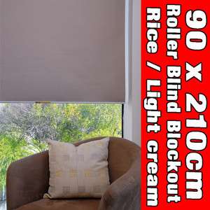Roller Blind 90 x 210cm   Blockout   Quality product   Rice / Light 