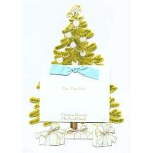 White Ornament Christmas Tree Die cut Card, Pack of 10 