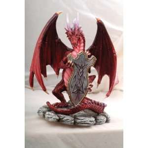  Figurine Dragon Crest Hand Painted Resin