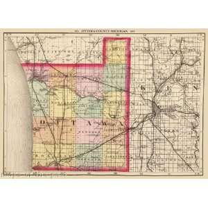  OTTAWA COUNTY MICHIGAN (MI) MAP 1873: Home & Kitchen