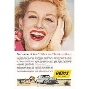  Print Ad 1956 Hertz Rent a Car More days of fun (Shes 