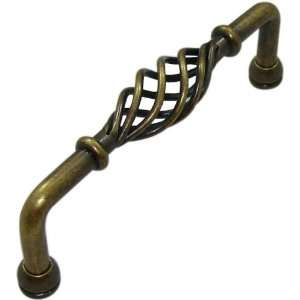  Classic Birdcage Cabinet Pull 7 1/2, Weathered Brass 