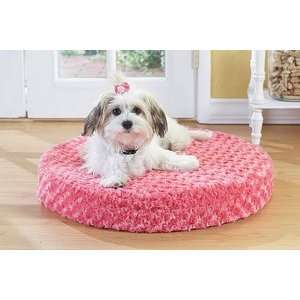  Pink Plush Round Pet Bed   Style 37530: Home & Kitchen