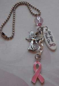 Breast Cancer Awareness Get Your Pink On Rearview Mirror Charm  