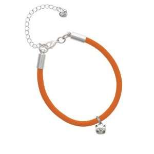  Mini Cat Face Charm on an Orange Malibu Charm Bracelet 