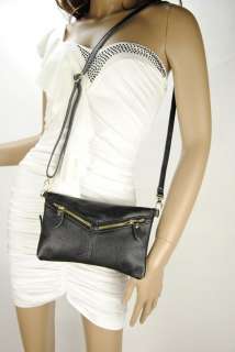 Womens Genuine Real Leather Mini Handbag Zip Shoulder Purse Wrist 