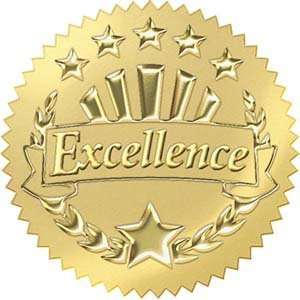  Excellence Gold Embossed Seals Stickers by Trend Office 