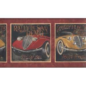   Vintage 1920 European Rally Race Cars Wallpaper Border: Home & Kitchen