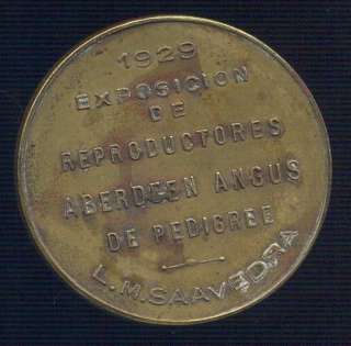ASSOCIATION OF ABERDEEN ANGUS EXPOSITION MEDAL 1929  