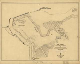 1865 Civil War map: Fort Johnson South Carolina  