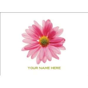  Personalized Stationery Note Cards with Pink Gerbera Daisy 