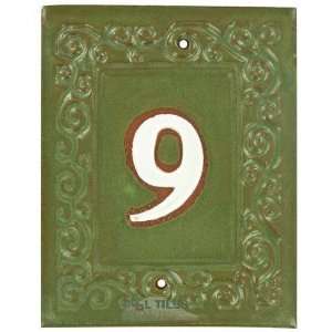    Swirl house numbers   #9 in pesto & marshmallow: Home Improvement