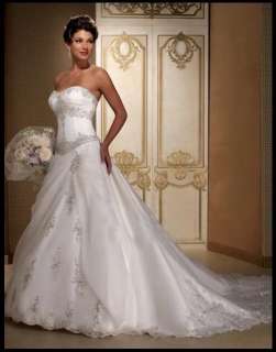 Charm Wedding Dress Bride Gown Prom Dress Custom size  