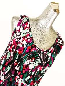 womens abstract floral DAISY FUENTES tunic top shirt M  