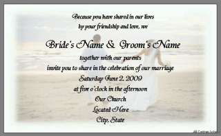 100 Beach Couple Wedding Invitations & RSVP PCs   V.2  