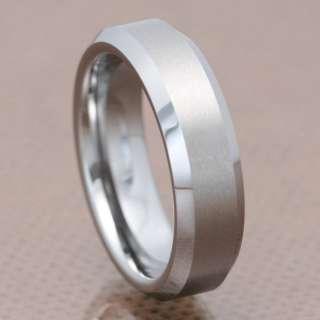   Top Shinny Beveled Edges Tungsten Carbide Unisex Wedding Ring  