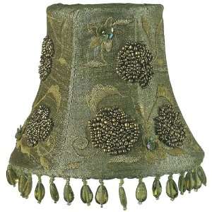  olive beaded embroidered chandelier shade