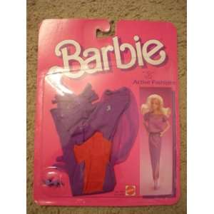    1984 Barbie B Active Purple Dress W/red Belt #7917 Toys & Games