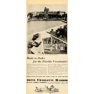  1936 Ad Hotel Charlotte Harbor Punta Gorda Golf Course 