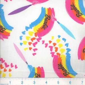  46 Wide Barbie Rainbows Fabric By The Yard: Arts, Crafts 