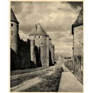  1943 Carcassonne France Walled City Fortress Tower Aude 
